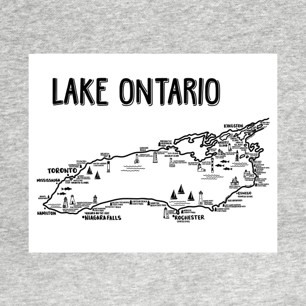 Lake Ontario Map by fiberandgloss